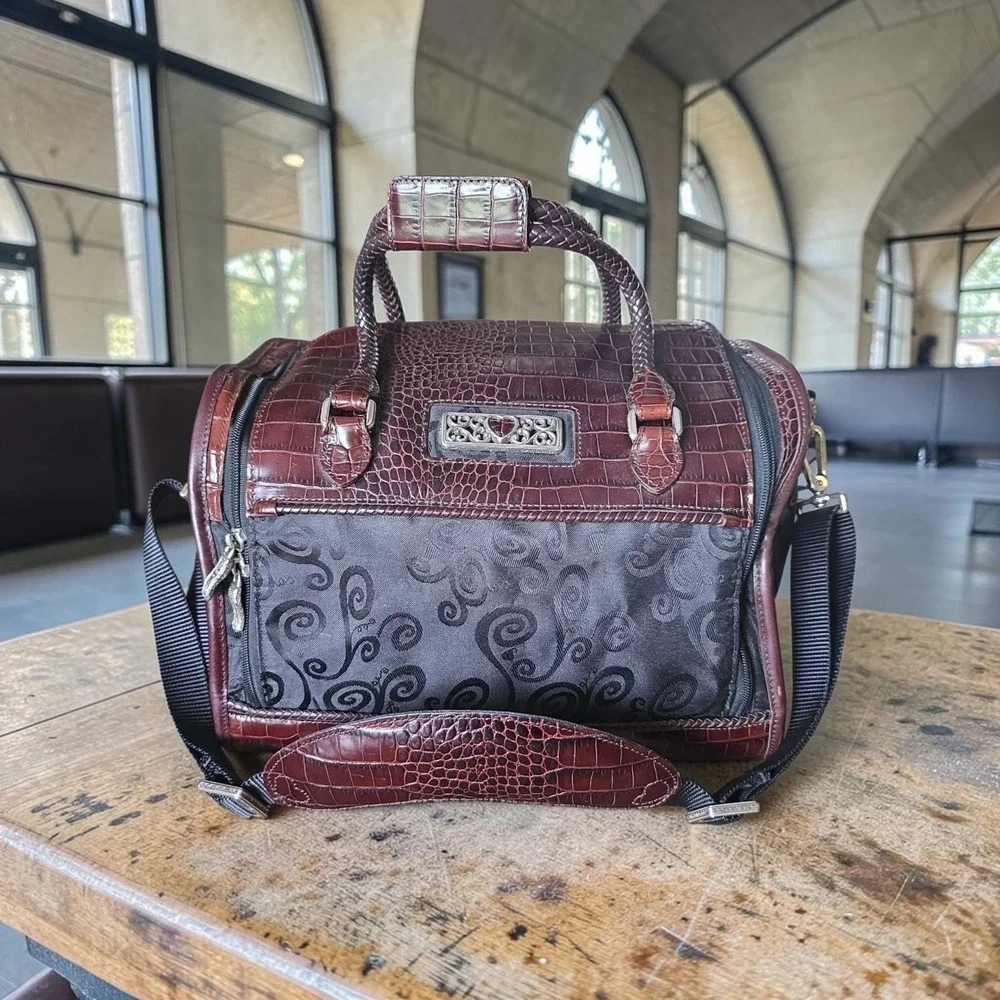 BRIGHTON Black/Brown Travel Cosmetic Toiletry Travel Bag Messenger